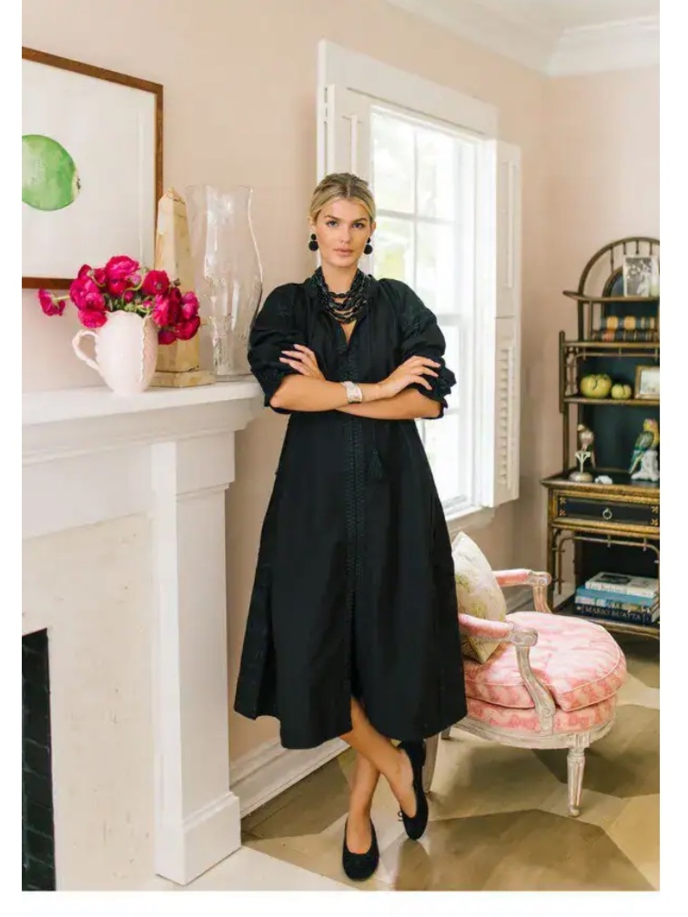 Julia Amory Coatue short sleeve caftan dress